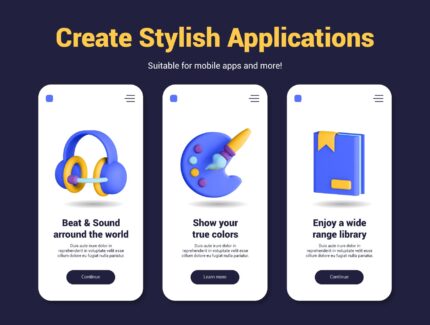 75 آیکون سه بعدی عمومی – 3D General Icons