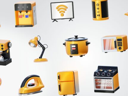 مجموعه آیکون های سه بعدی لوازم خانگی – Homy – Home Appliances 3D Icon Set