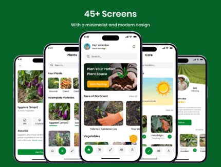 کیت رابط کاربری اپلیکیشن باغبانی – Garden Planner Mobile App UI Kit