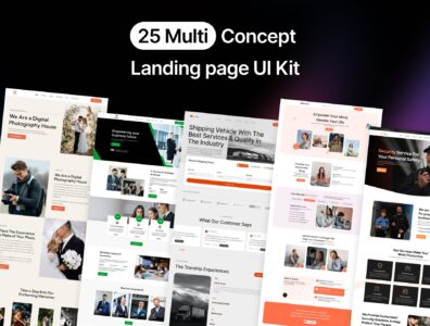 کیت رابط کاربری 25 Multi Concept Landing Page UI Kit 