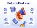 مجموعه ایکون های سه بعدی مسیر شغلی – Hirely – 3D Job Career Icon Set