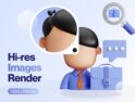 مجموعه ایکون های سه بعدی مسیر شغلی – Hirely – 3D Job Career Icon Set