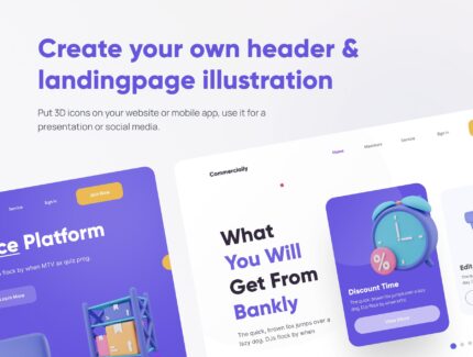 مجموعه آیکون Commercially – E-Commerce 3D Icon Set