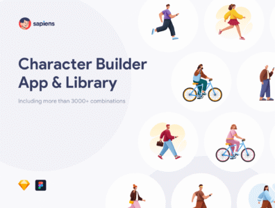 مجموعه وکتور کاراکتر Sapiens Character Builder Library 