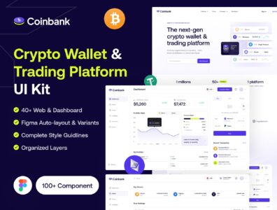 کیت رابط کاربری Coinbank – Crypto Wallet Trading Platform 