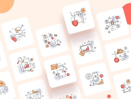 پک آیکون‌های خطی فروش و بازاریابی – Icons Pack – Sales & Marketing