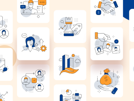 مجموعه آیکون‌های کسب‌وکار و مدیریت – Business and management icon set