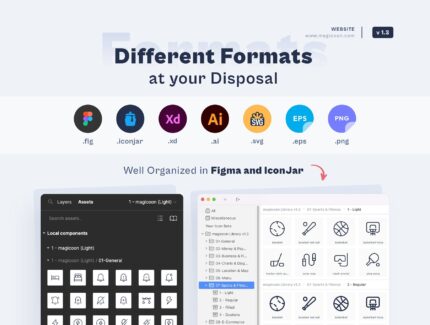 مجموعه آیکون magicoon – 5,400+ UI icons library