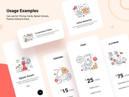 پک آیکون‌های خطی فروش و بازاریابی – Icons Pack – Sales & Marketing