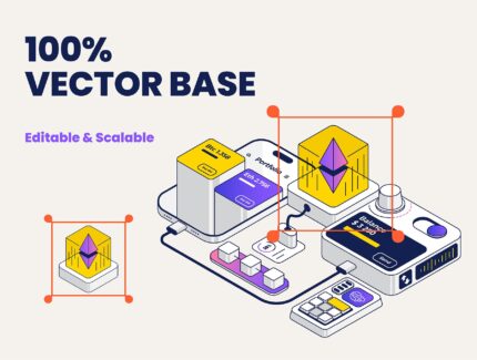 مجموعه تصاویر ایزومتریک کسب و کار – Business Isometric Illustration set