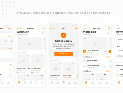 کیت وایرفریم سازنده اپ – Makeapp Wireframe Kit