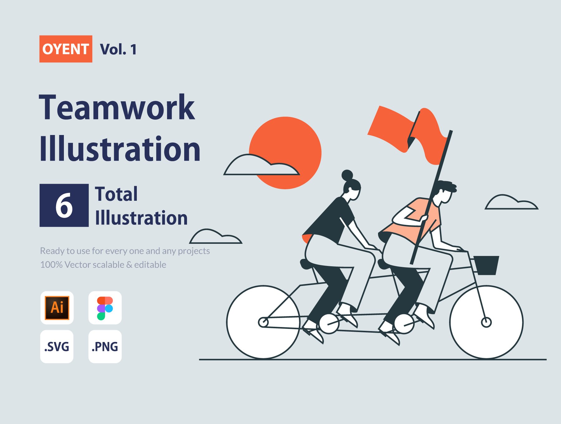 مجموعه تصاویر همکاری یا تیم ورک – OYENT – Teamwork Illustration Pack