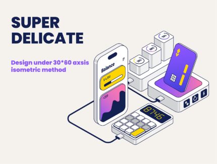 مجموعه تصاویر ایزومتریک کسب و کار – Business Isometric Illustration set