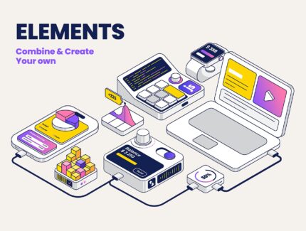 مجموعه تصاویر ایزومتریک کسب و کار – Business Isometric Illustration set