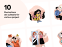 وکتور Mentally – Mental health Illustration Set