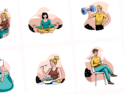 وکتور Mentally – Mental health Illustration Set