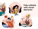 وکتور Mentally – Mental health Illustration Set