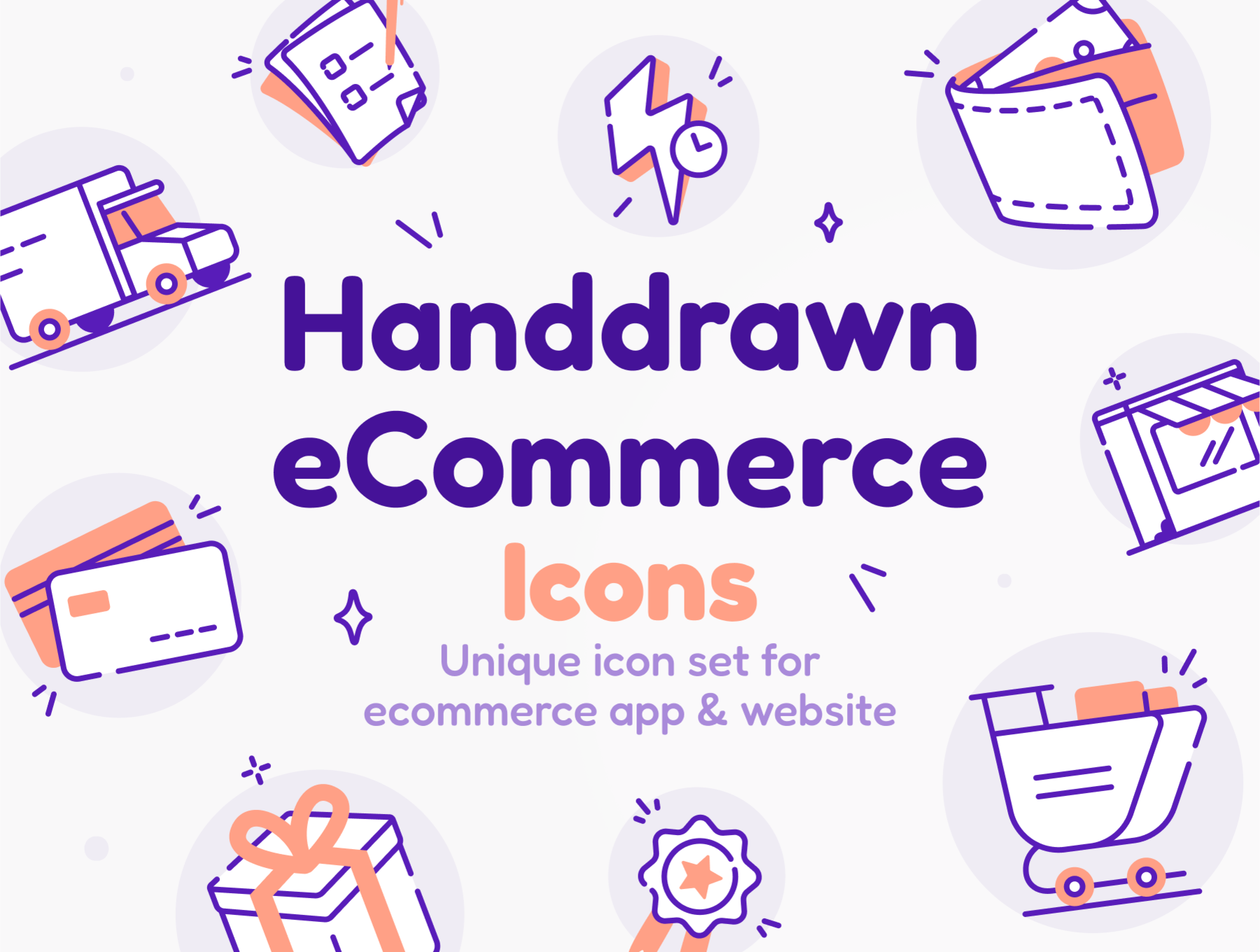 مجموعه آیکون و تصویرسازی تجارت الکترونیک – Shoply – E Commerce Icon Illustration Set