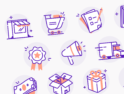 مجموعه آیکون و تصویرسازی تجارت الکترونیک – Shoply – E Commerce Icon Illustration Set