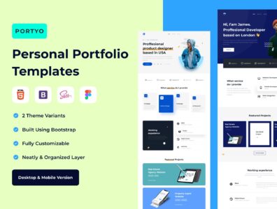 تمپلیت پورتفولیو شخصی – Portyo – Personal Portfolio Templates 