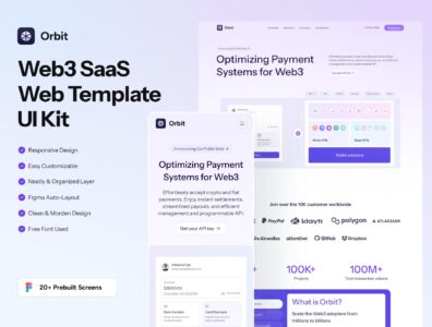 کیت رابط کاربری قالب وب – Orbit – Web3 SaaS Web Template UI Kit 