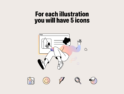 مجموعه وکتور 12 Business illustrations + icons