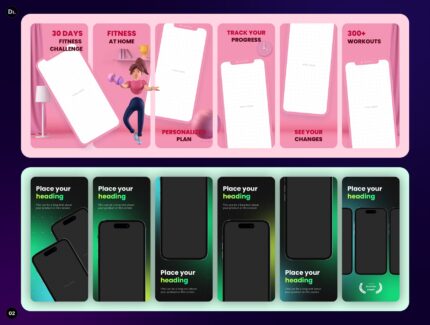 الگوهای اسکرین‌شات پیش‌نمایش فروشگاه اپ – App Store Preview Screenshot Templates