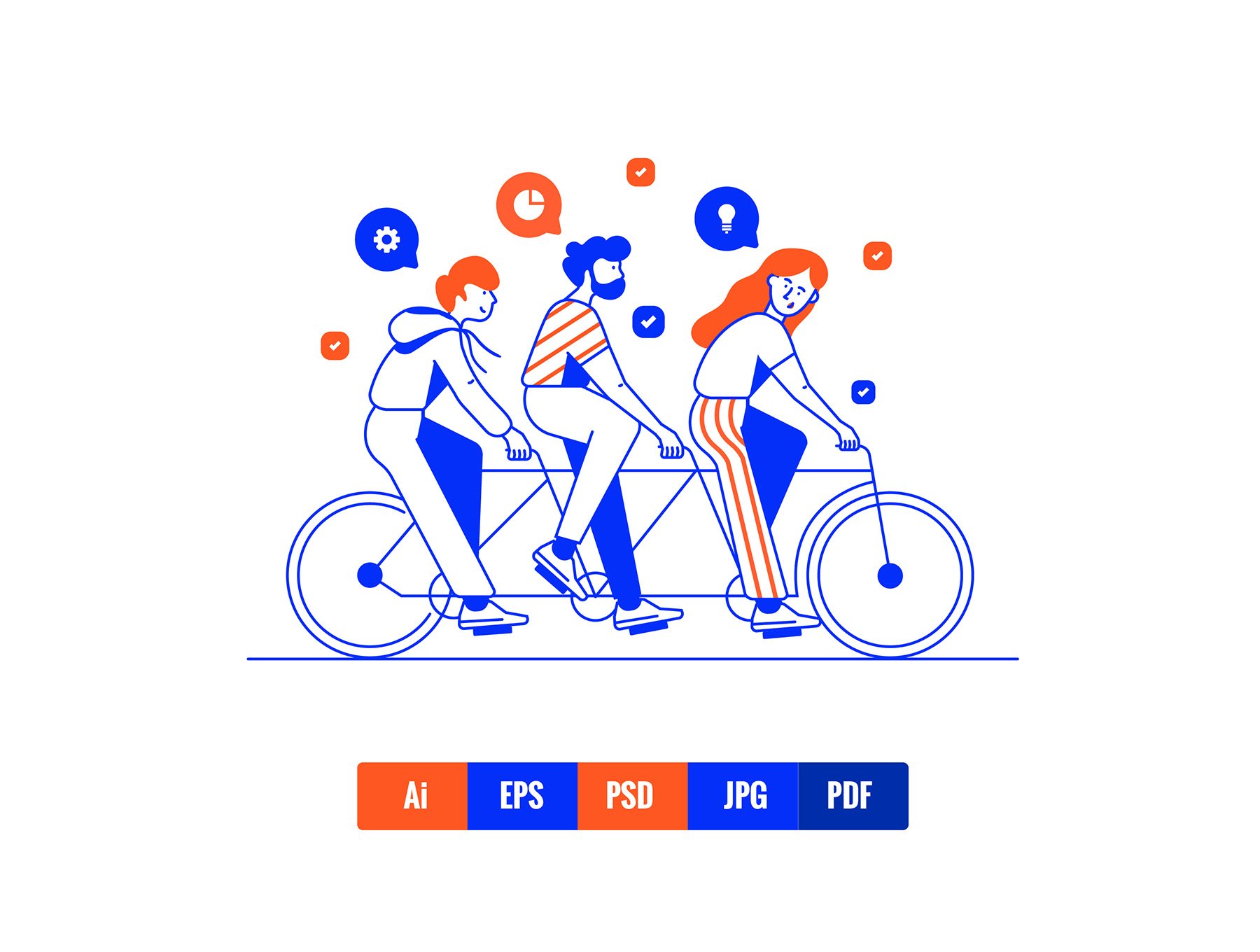 تصاویر مدرن خطی تخت کسب‌وکار – Modern Flat Line Business illustrations
