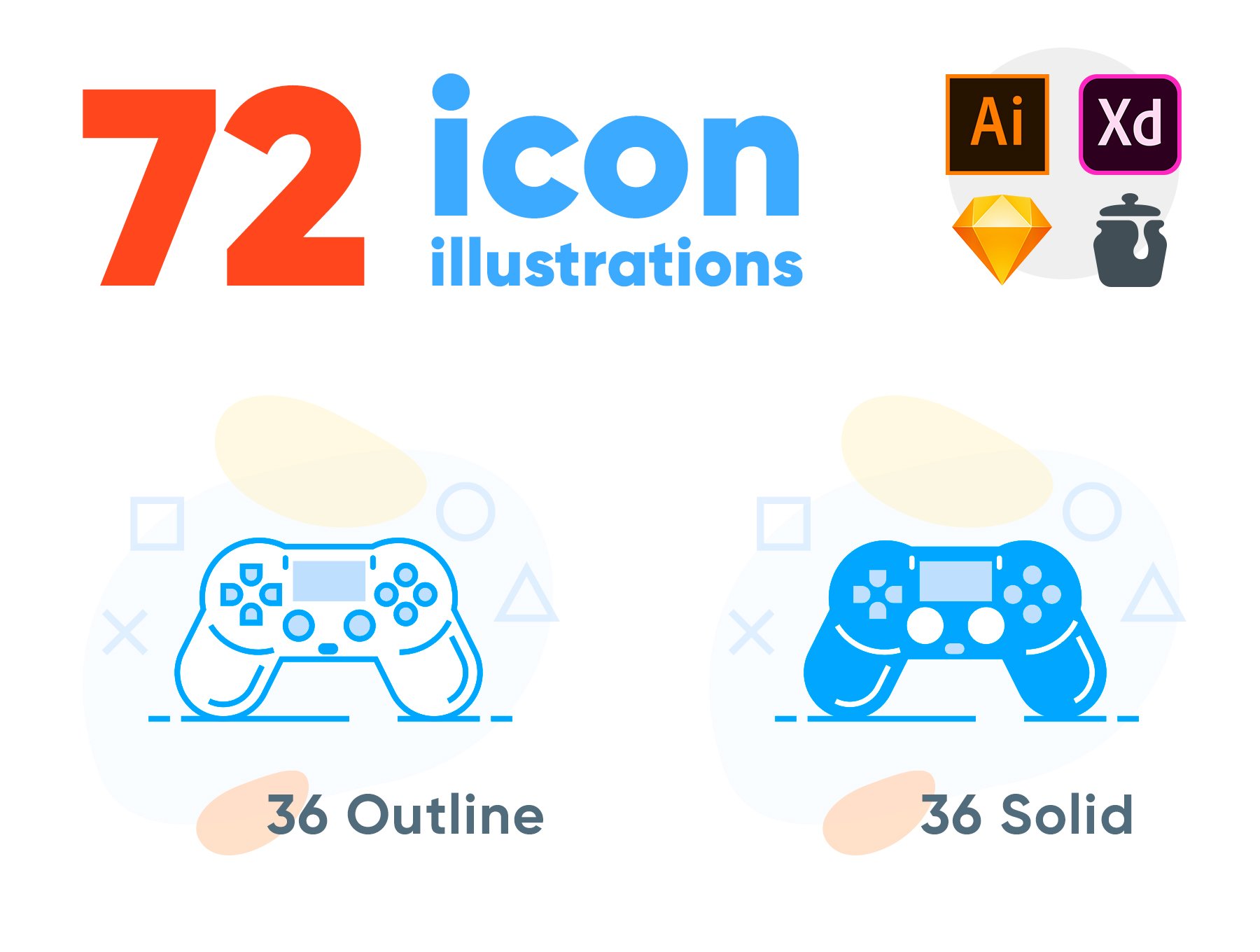 بستهی آیکون های ایلوستریشن – iCon illustrations Pack 01
