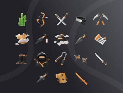 پک آیکون سه بعدی نینجا – Ninja 3D Icon Pack