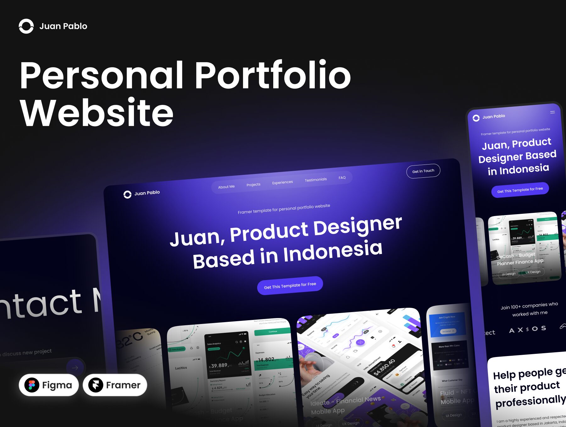 خوان پابلو – وب‌سایت نمونه‌کار شخصی – Juan Pablo – Personal Portofolio Website