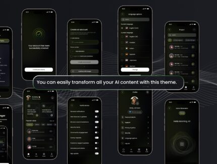 کیت رابط کاربری هوش مصنوعی – Voice Verse – AI Generator – UI Kit