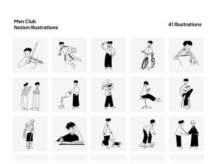 تصاویر مفهومی باشگاه مردان – Men Club Notion Illustrations