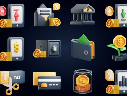 آیکون مالی ۳ بعدی – 3D Finance Icon