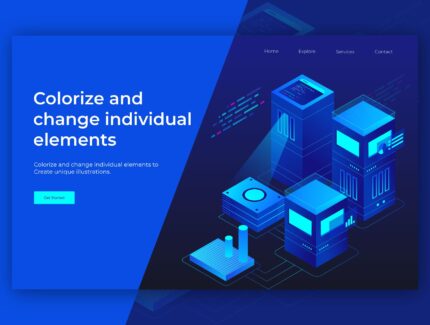 نمایش‌های ایزومتریک پایگاه داده و تجزیه و تحلیل – Database & Analytics Isometric Illustrations