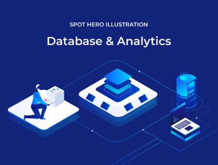 نمایش‌های ایزومتریک پایگاه داده و تجزیه و تحلیل – Database & Analytics Isometric Illustrations
