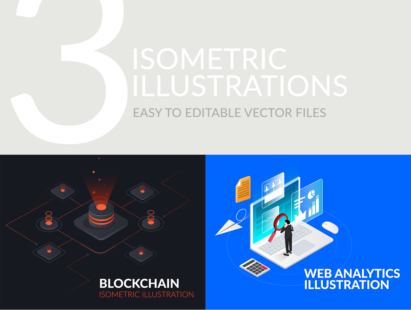 3تصویر ایلوستریشن ایزومتریک تجزیه و تحلیل وب – Isometric Illustrations