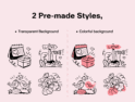 60 آیکون تصویرسازی عشق ولنتاین – Valentine Love Fintech Illustrations