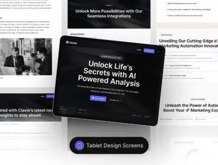 کیت رابط کاربری وب سایت – Clavio – SAAS Website UI Kit Design