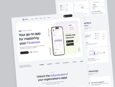 کیت رابط کاربری برای بازاریابی اپلیکیشن‌ها و فناوری مالی – UIAppX – Apps Marketing & Fintech SaaS UI Kit 