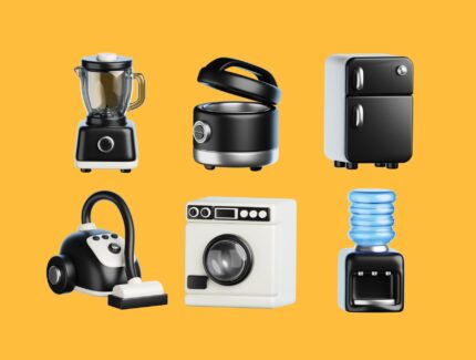 مجموعه آیکون‌های سه بعدی لوازم خانگی – Home Appliances 3D Icon Set