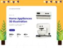 مجموعه آیکون‌های سه بعدی لوازم خانگی – Home Appliances 3D Icon Set