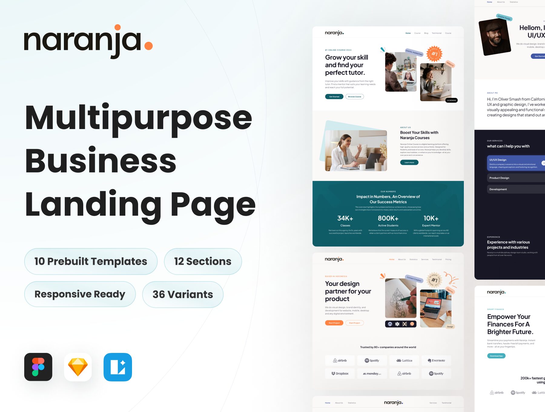 صفحه فرود چندمنظوره کسب‌وکار – Naranja – Multipurpose Business Landing Page
