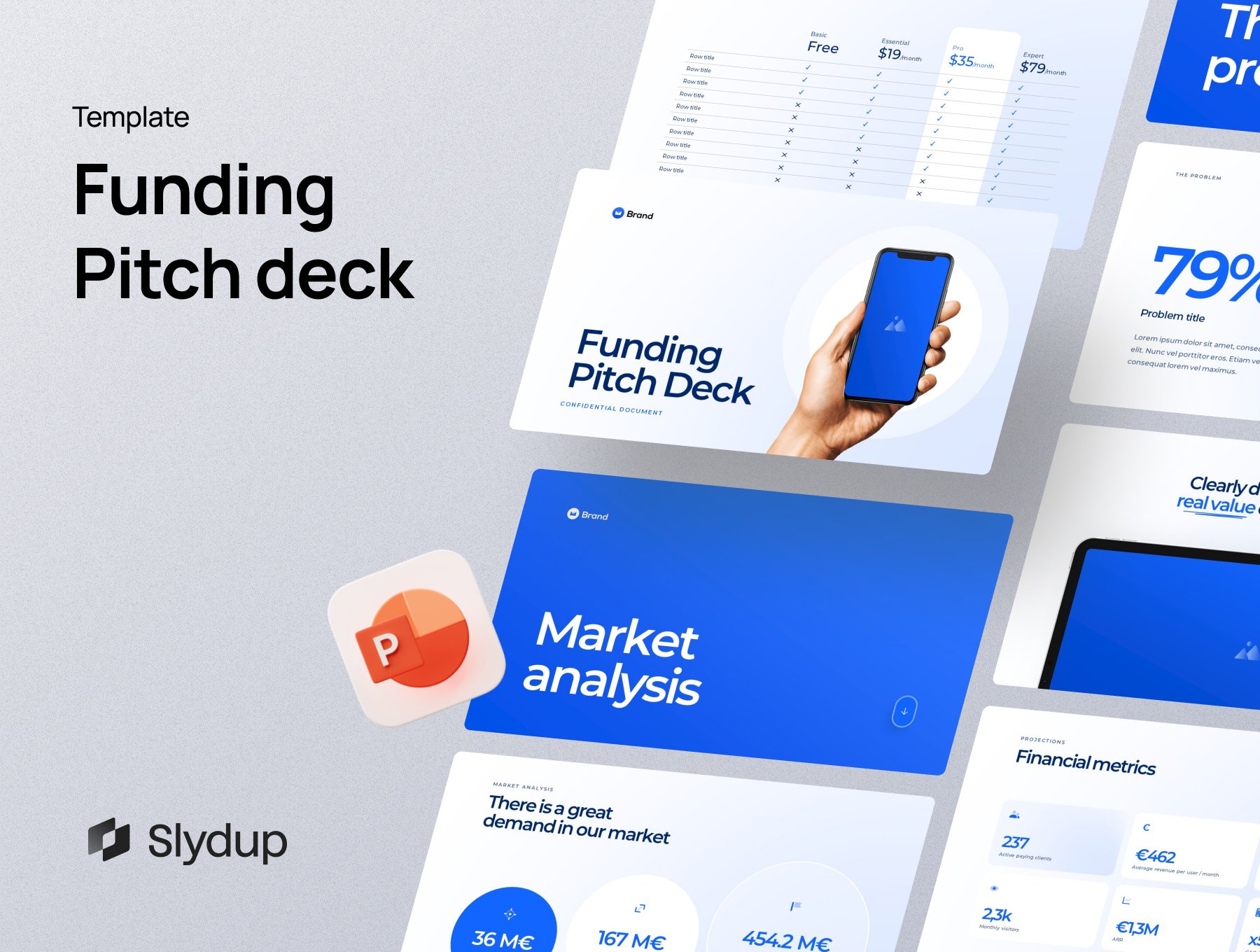 قالب ارائه کوتاه و جامع برای معرفی کسبوکار یا جذب سرمایه – Pitch Deck PowerPoint template