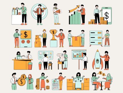 تصاویر ایلوستریشن دفتر شلوغ – Busy Office Illustrations