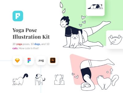مجموعه تصاویر Yoga Pose Illustration Kit 