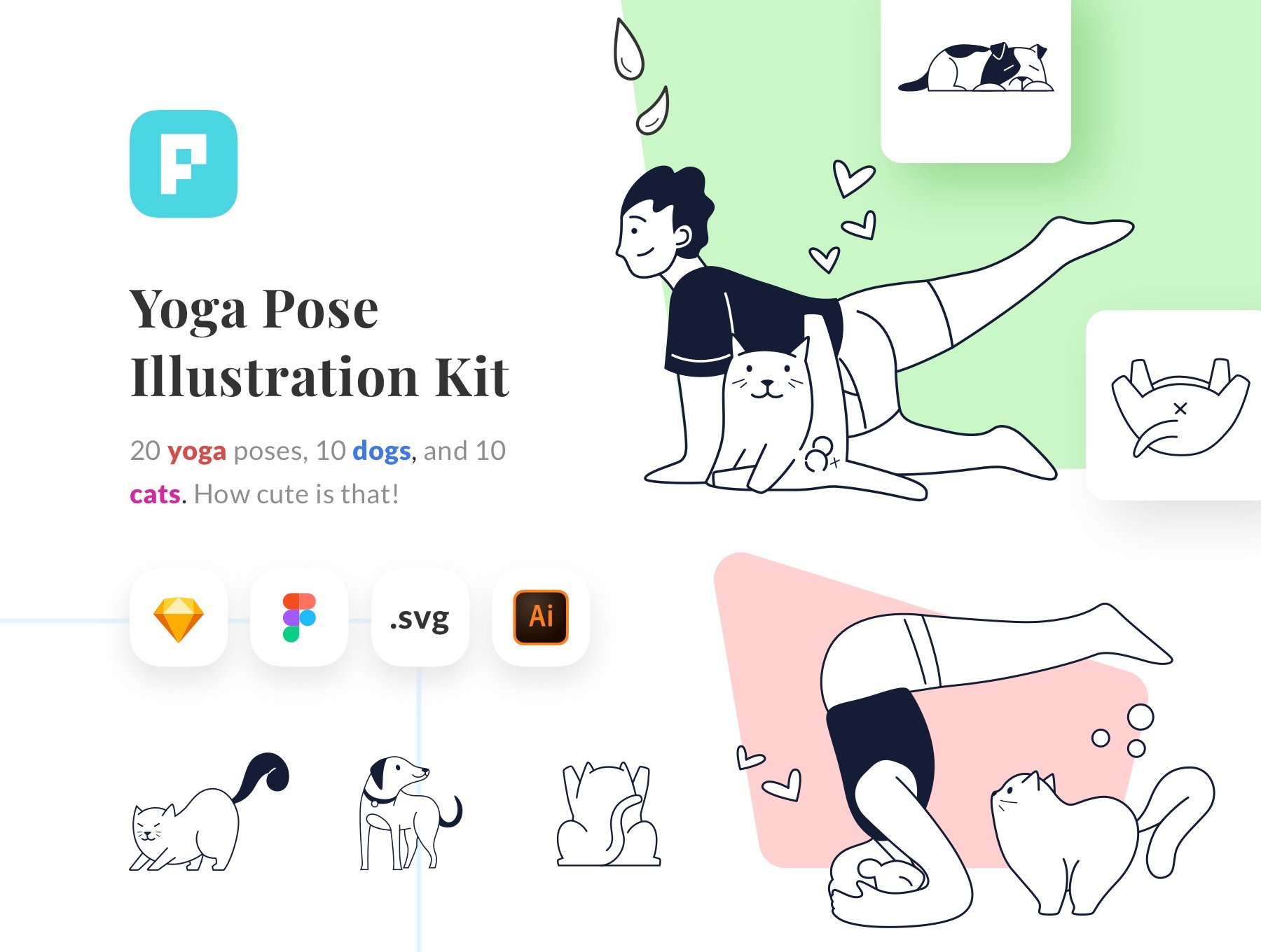 مجموعه تصاویر Yoga Pose Illustration Kit