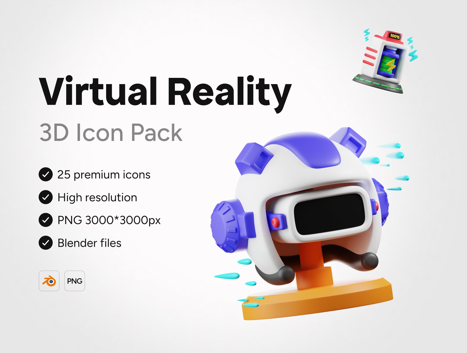 آیکونهای سه بعدی واقعیت مجازی – 3D Virtual Reality Icons