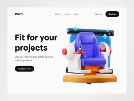 آیکون‌های سه بعدی واقعیت مجازی – 3D Virtual Reality Icons