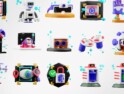 آیکون‌های سه بعدی واقعیت مجازی – 3D Virtual Reality Icons